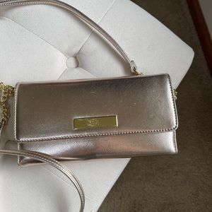 Rose gold wallet with strap